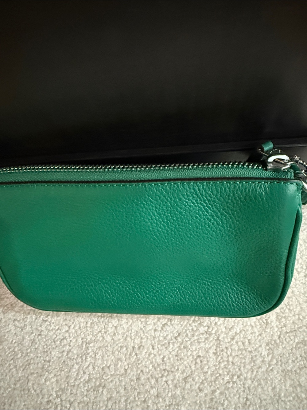Coach Nolita 19 Green Pebbled Leather Chain Shoulder Handbag Wristlet - Picture 6 of 11